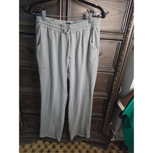 Agnes Urban Heather Gray Wide Leg Sweatpants Drawstring Lounge Pants L